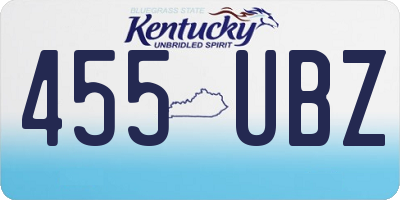 KY license plate 455UBZ