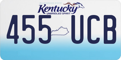 KY license plate 455UCB