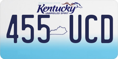 KY license plate 455UCD