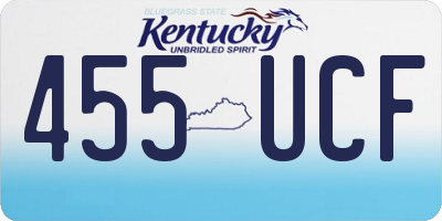 KY license plate 455UCF