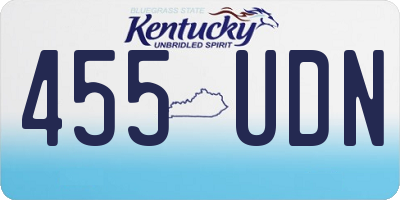 KY license plate 455UDN