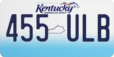 KY license plate 455ULB