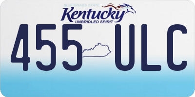 KY license plate 455ULC