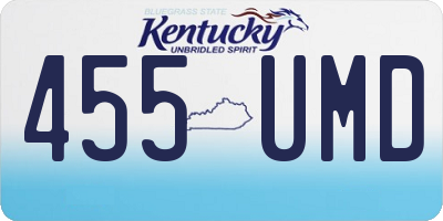 KY license plate 455UMD