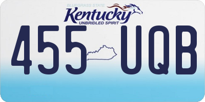KY license plate 455UQB