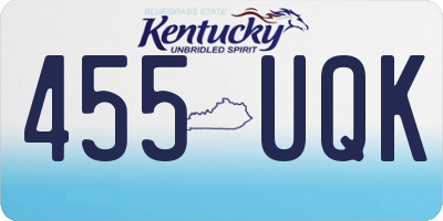 KY license plate 455UQK