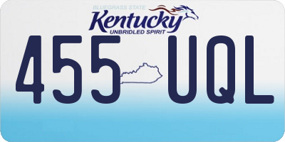 KY license plate 455UQL