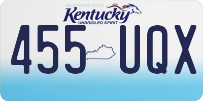 KY license plate 455UQX