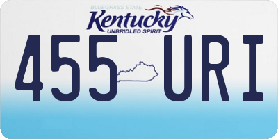 KY license plate 455URI