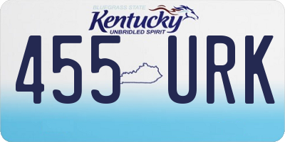KY license plate 455URK