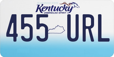 KY license plate 455URL