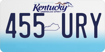 KY license plate 455URY