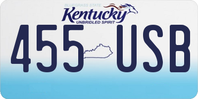 KY license plate 455USB