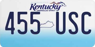 KY license plate 455USC
