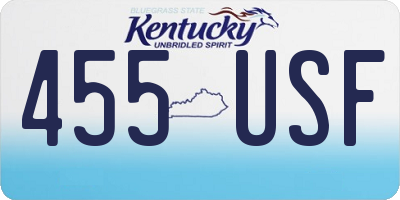 KY license plate 455USF