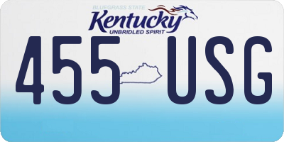 KY license plate 455USG