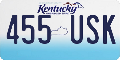 KY license plate 455USK