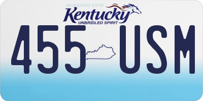 KY license plate 455USM