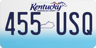 KY license plate 455USQ