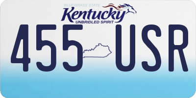 KY license plate 455USR