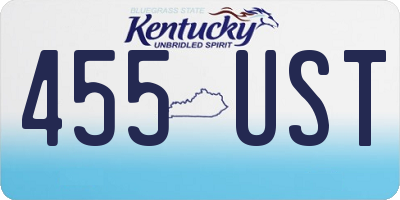 KY license plate 455UST