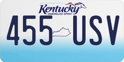 KY license plate 455USV