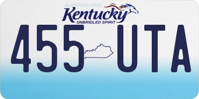 KY license plate 455UTA