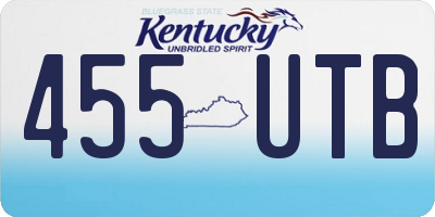 KY license plate 455UTB