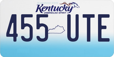 KY license plate 455UTE