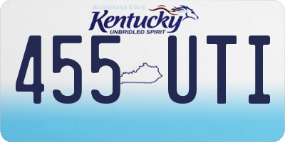 KY license plate 455UTI