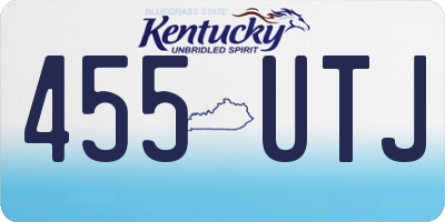KY license plate 455UTJ