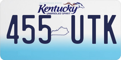 KY license plate 455UTK