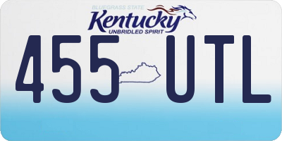 KY license plate 455UTL
