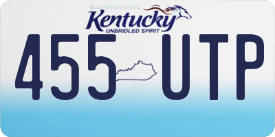 KY license plate 455UTP