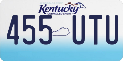 KY license plate 455UTU