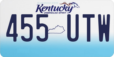 KY license plate 455UTW