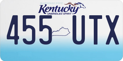KY license plate 455UTX