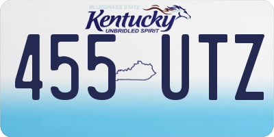 KY license plate 455UTZ