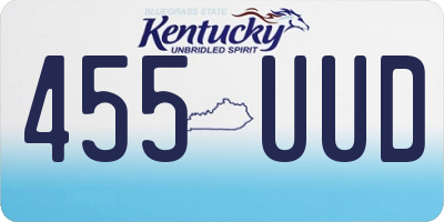 KY license plate 455UUD