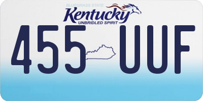 KY license plate 455UUF