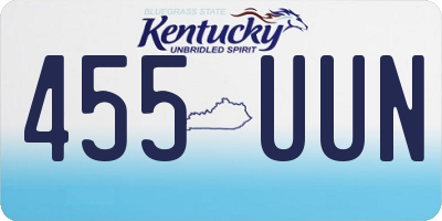 KY license plate 455UUN