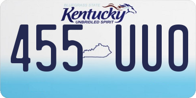 KY license plate 455UUO