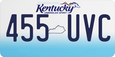 KY license plate 455UVC