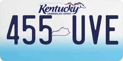 KY license plate 455UVE