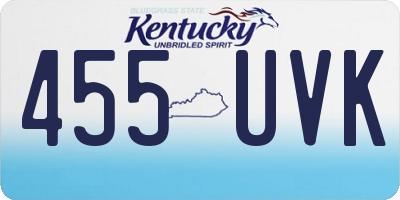 KY license plate 455UVK