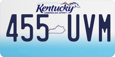 KY license plate 455UVM