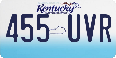 KY license plate 455UVR