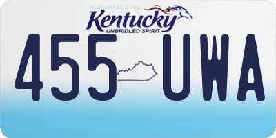 KY license plate 455UWA
