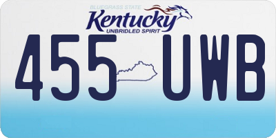 KY license plate 455UWB