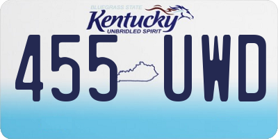 KY license plate 455UWD